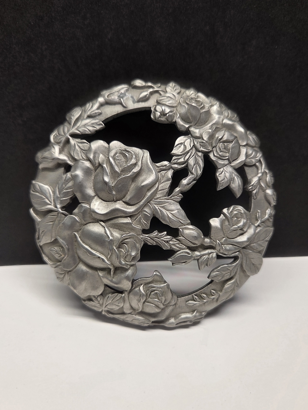 Royal Albert Pewter Potpourri Jar Top Vintage Old Country Roses Seagull 1998